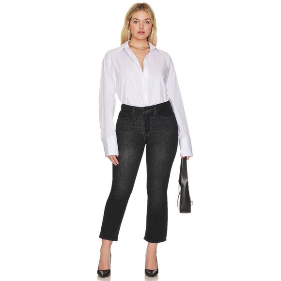 Good American Good Legs Cropped Mini Bootcut Jeans Size 12/31 - Picture 5 of 12